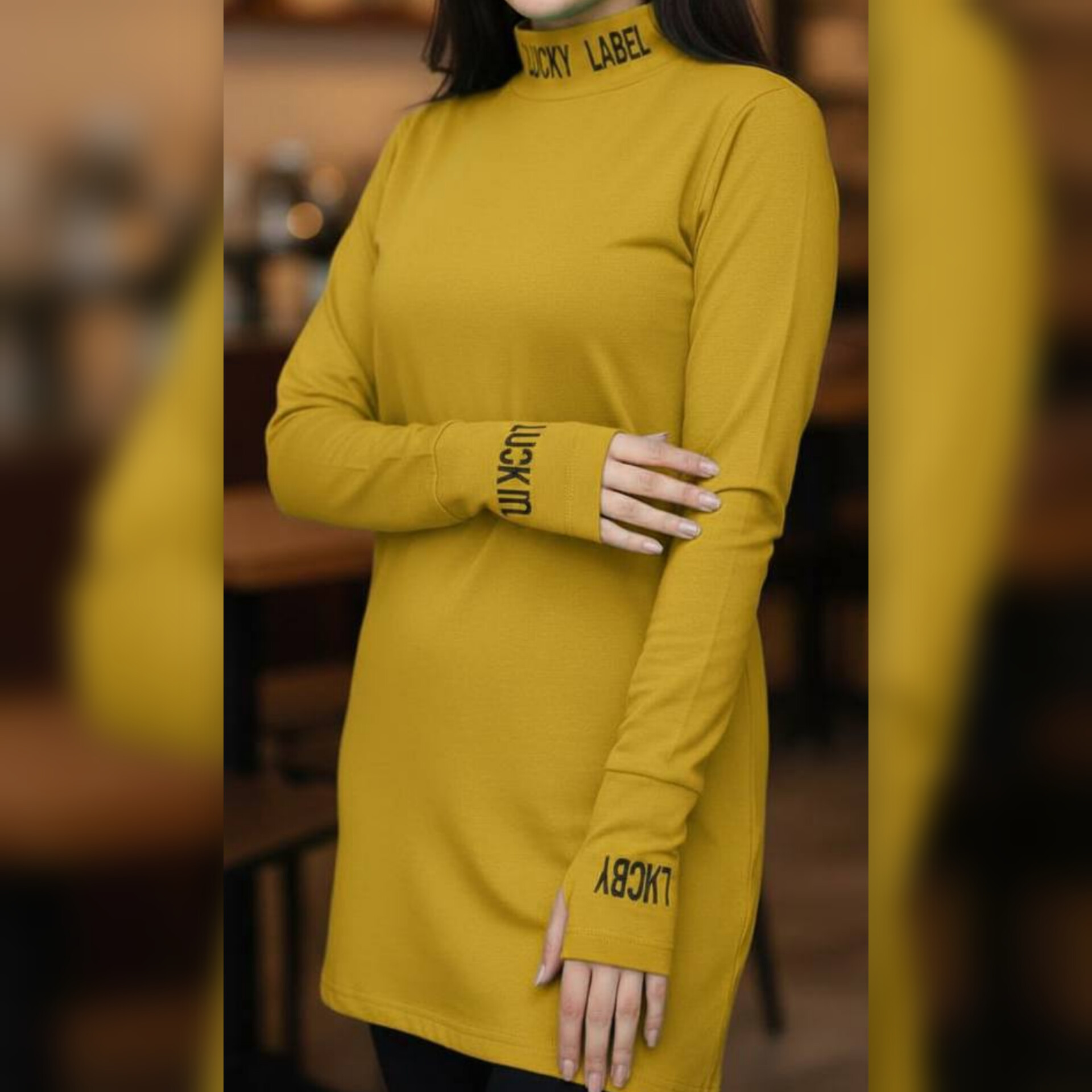 تونیک فینگر دار یقه اسکی ( پک 6 عددی)