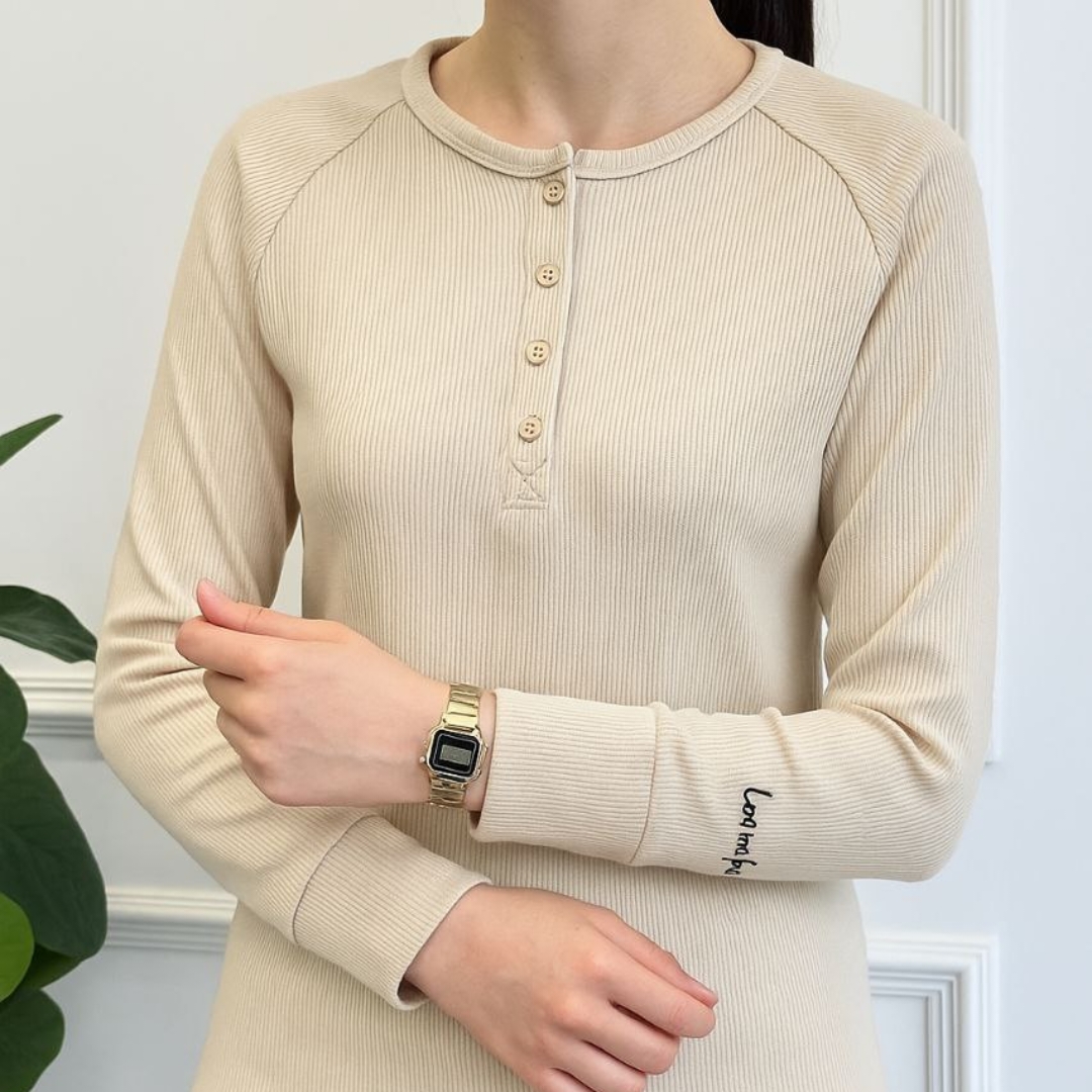 بلوز استین دار یقه ۴ دکمه (پک 6 عددی)