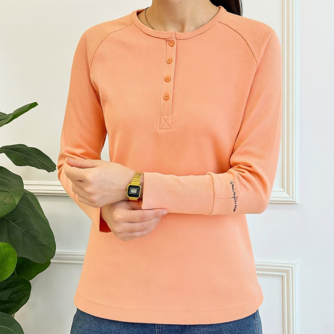 بلوز استین دار یقه ۴ دکمه (پک 6 عددی)