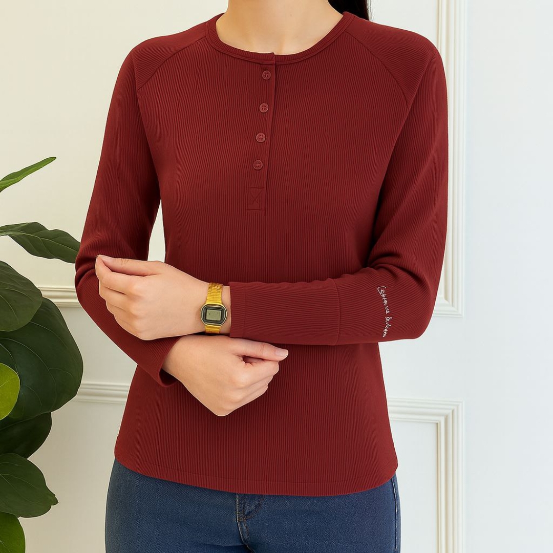 بلوز استین دار یقه ۴ دکمه (پک 6 عددی)