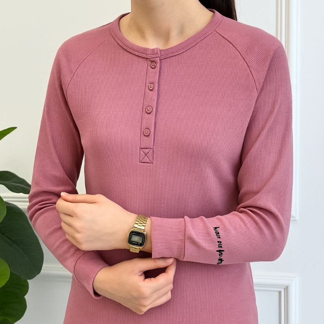 بلوز استین دار یقه ۴ دکمه (پک 6 عددی)