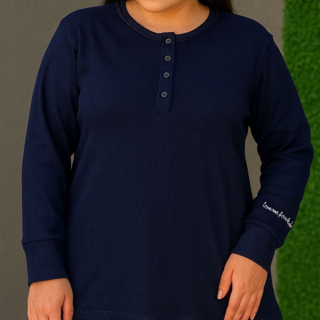 بلوز استین دار یقه ۴ دکمه (پک 6 عددی)