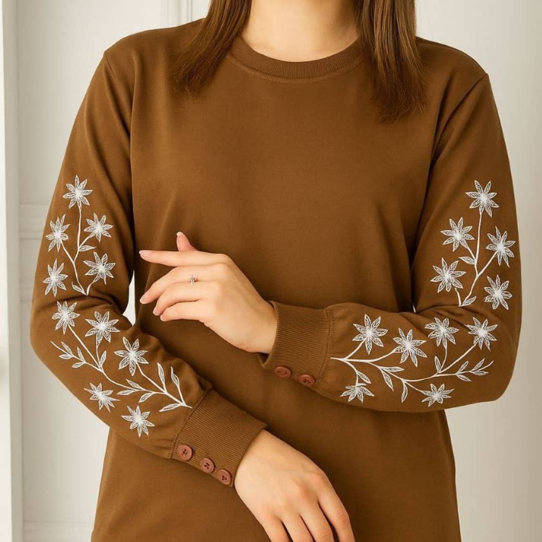 بلوزاستین بلند ۳ دکمه چاپ گل ( پک 6 عددی)