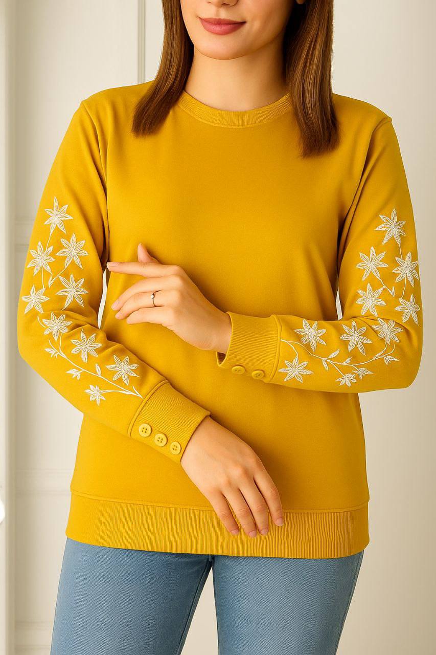 بلوزاستین بلند ۳ دکمه چاپ گل ( پک 6 عددی)