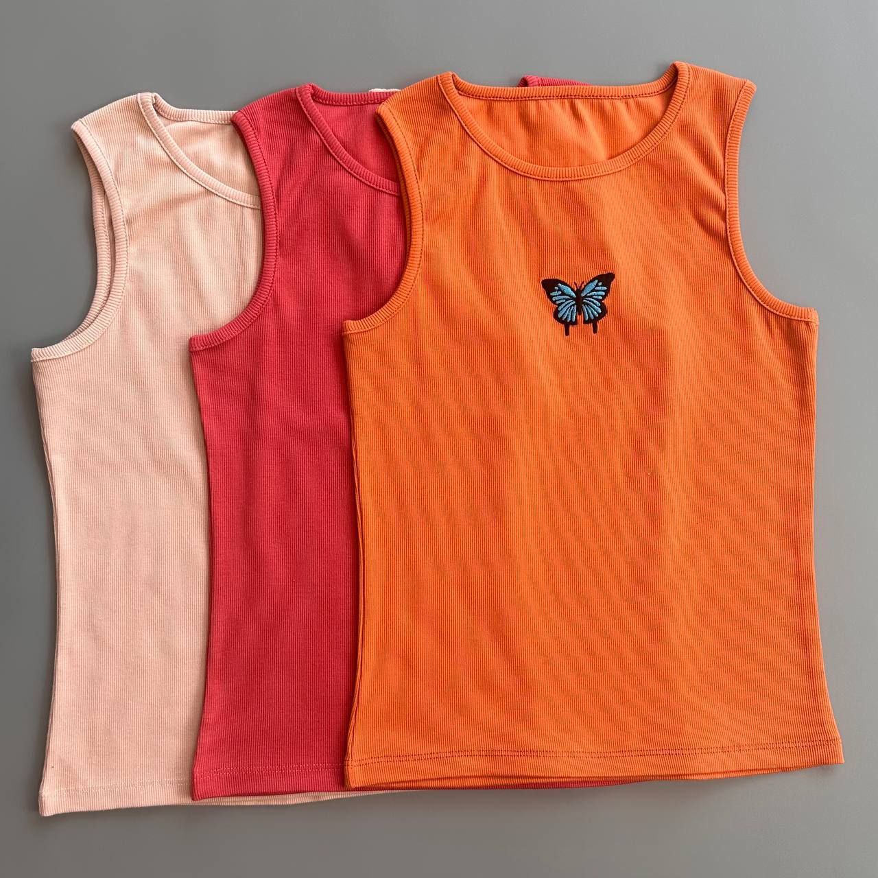 تاپ رکابی گلدوزی پروانه (پک 7 عددی)