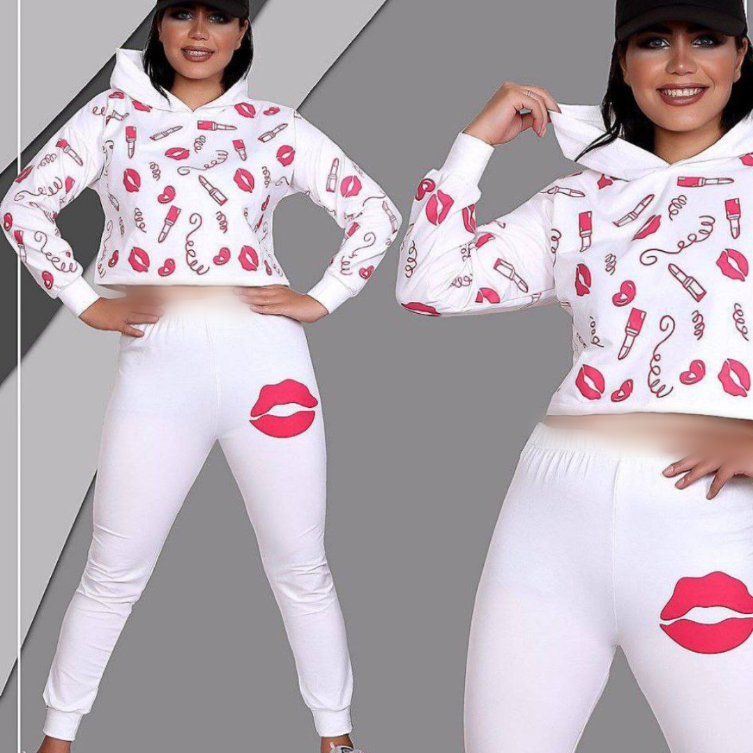 ست کراپ شلوار لب عمده (پک 6 عددی)