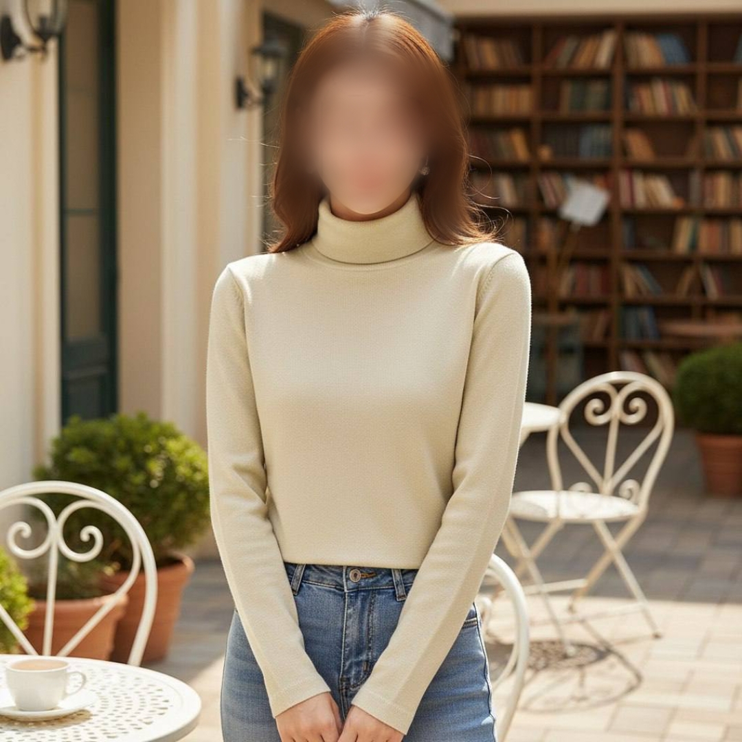 بلوز استین دار بیسیک یقه اسکی عمده (پک 6 عددی)