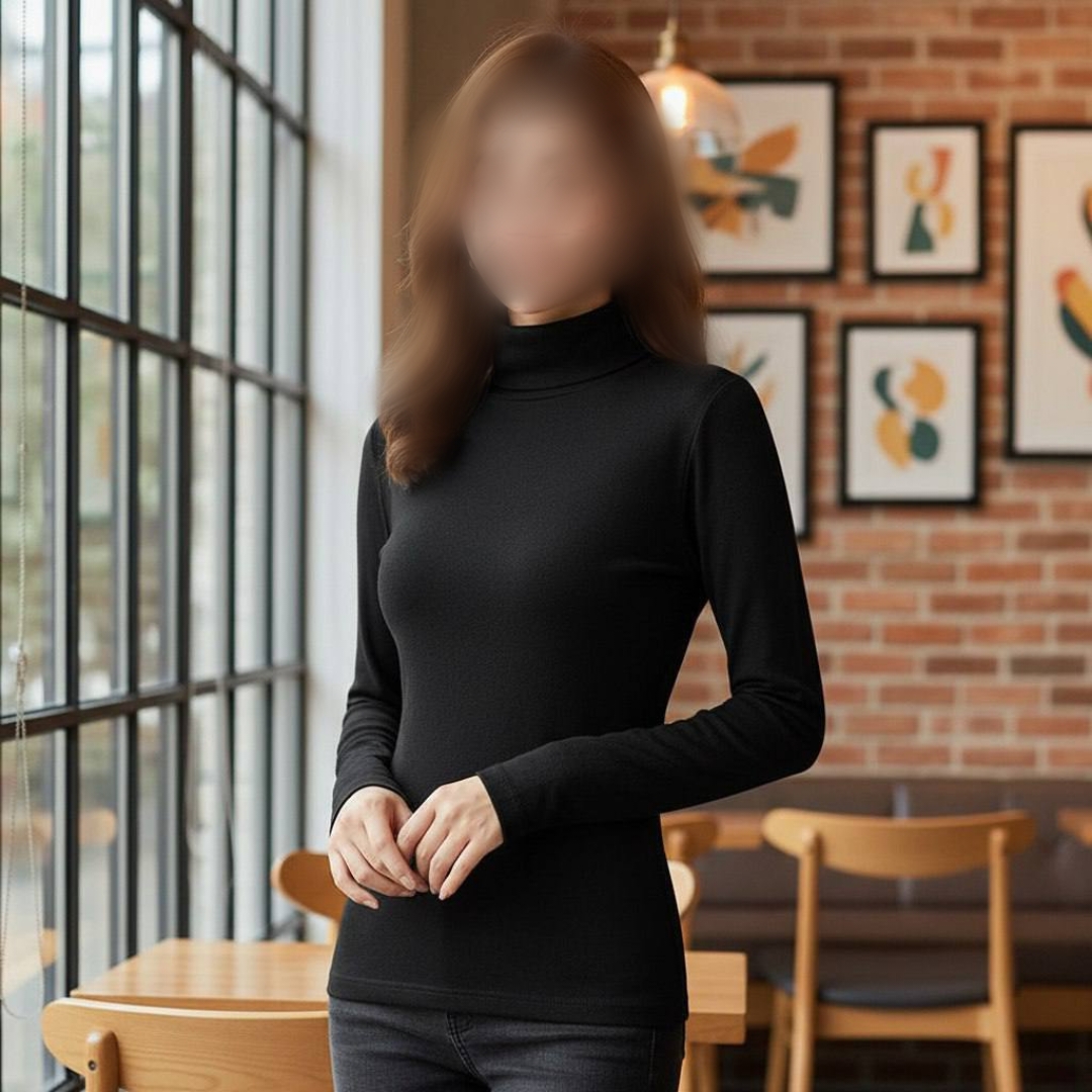 بلوز استین دار بیسیک یقه اسکی عمده (پک 6 عددی)