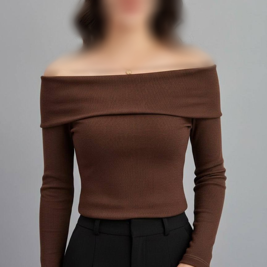 بلوز استین دار یقه قایقی عمده (پک 6 عددی)