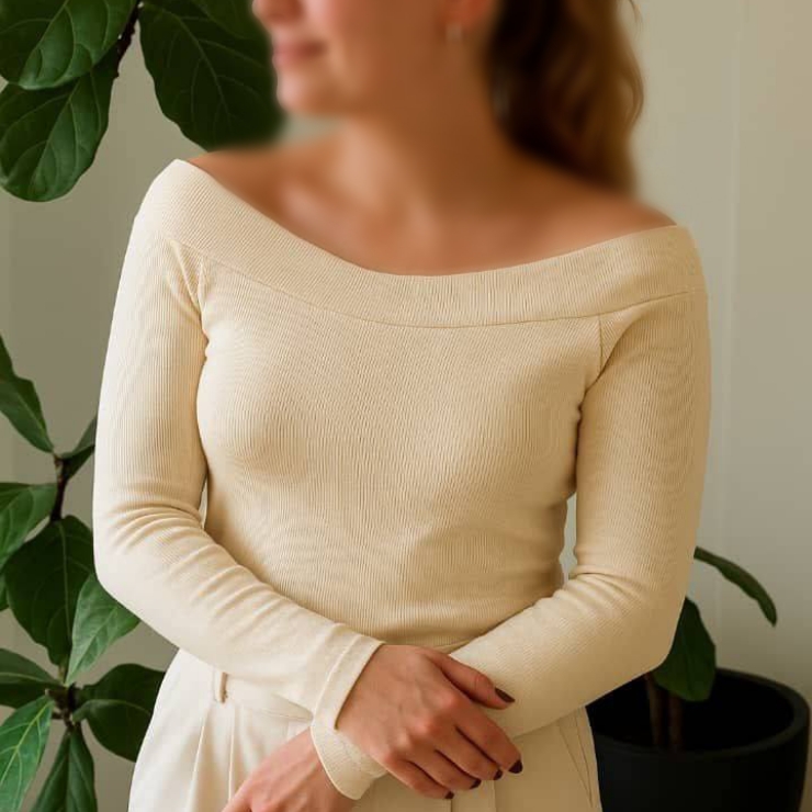 بلوزاستین بلند یقه دلبر عمده (پک 6 عددی)