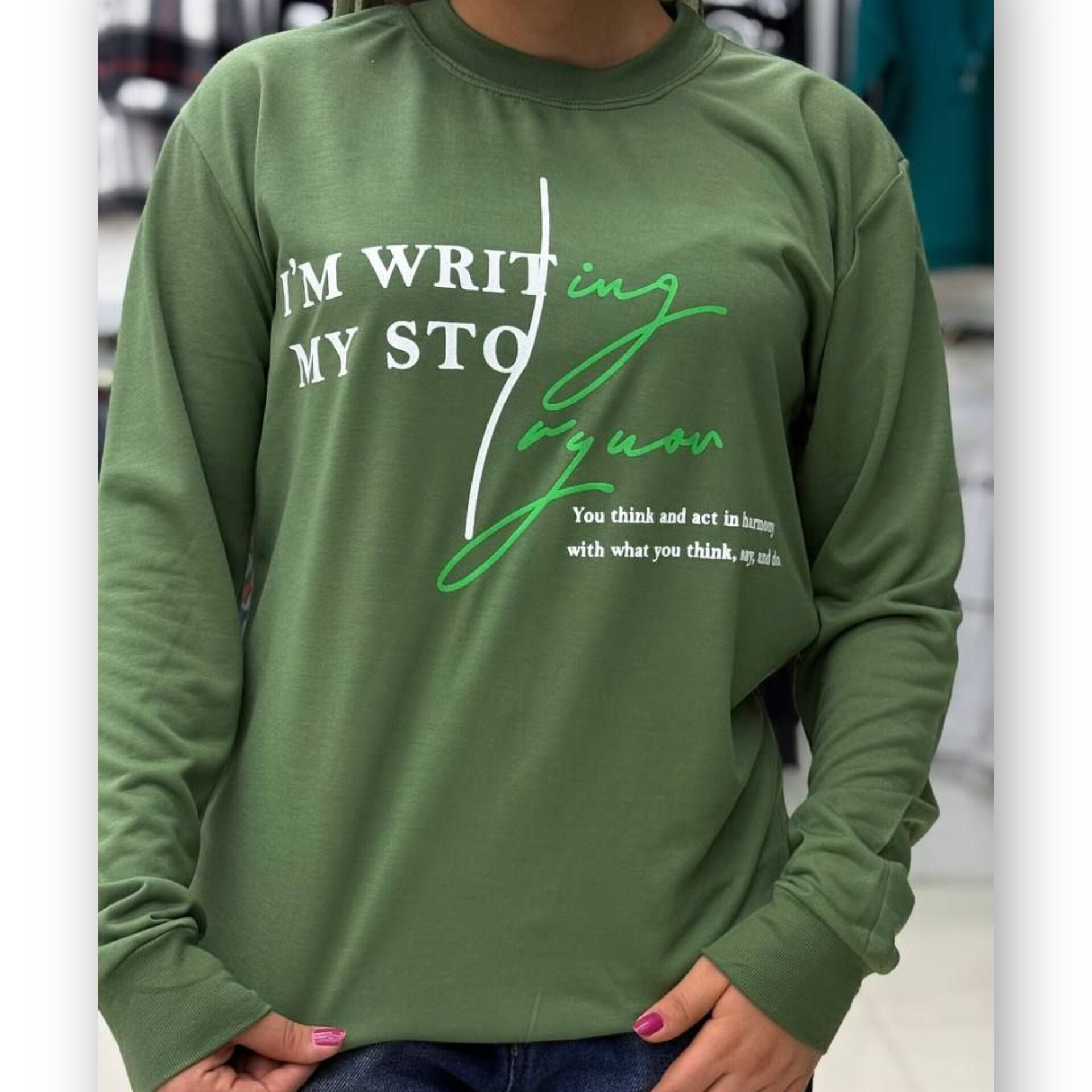 بلوز آستین دار چاپ دار عمده (پک 6 عددی)