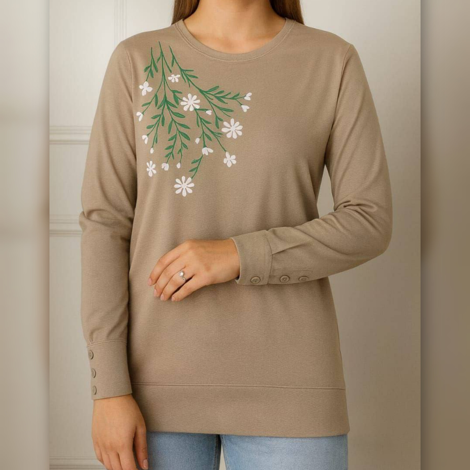 بلوز آستین بلند سینه گل عمده (پک ۷ عددی)