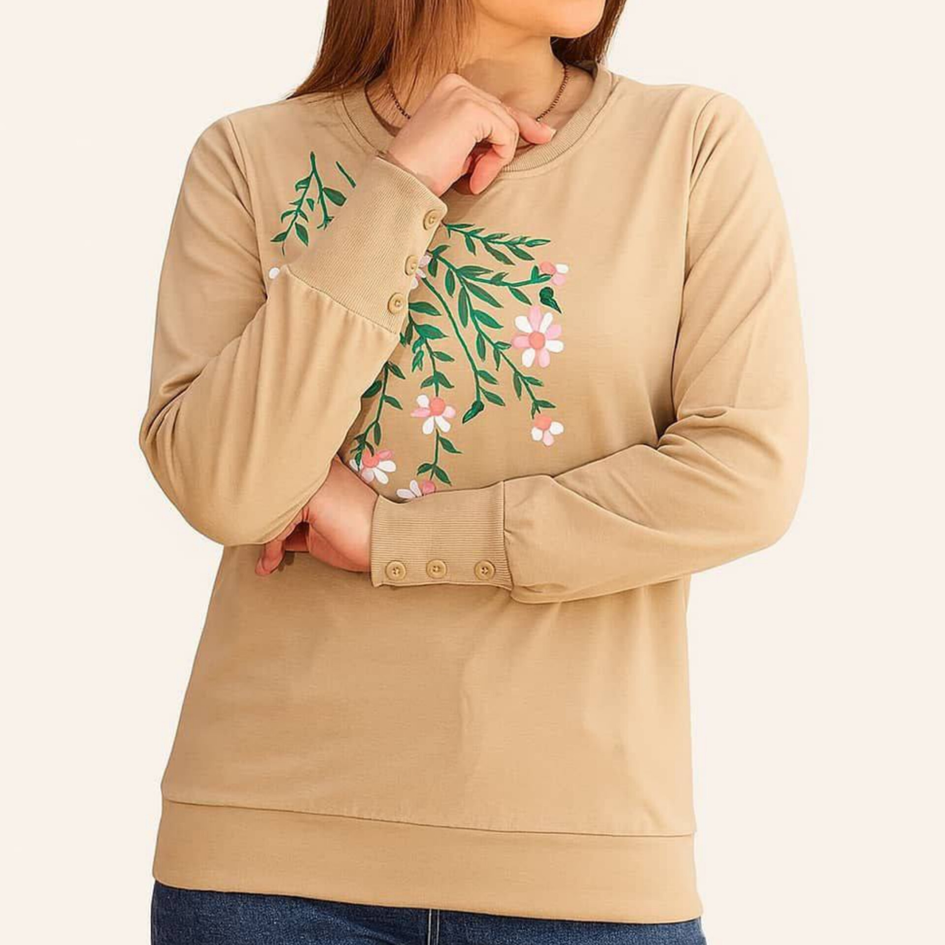 بلوز آستین بلند سینه گل عمده (پک ۷ عددی)