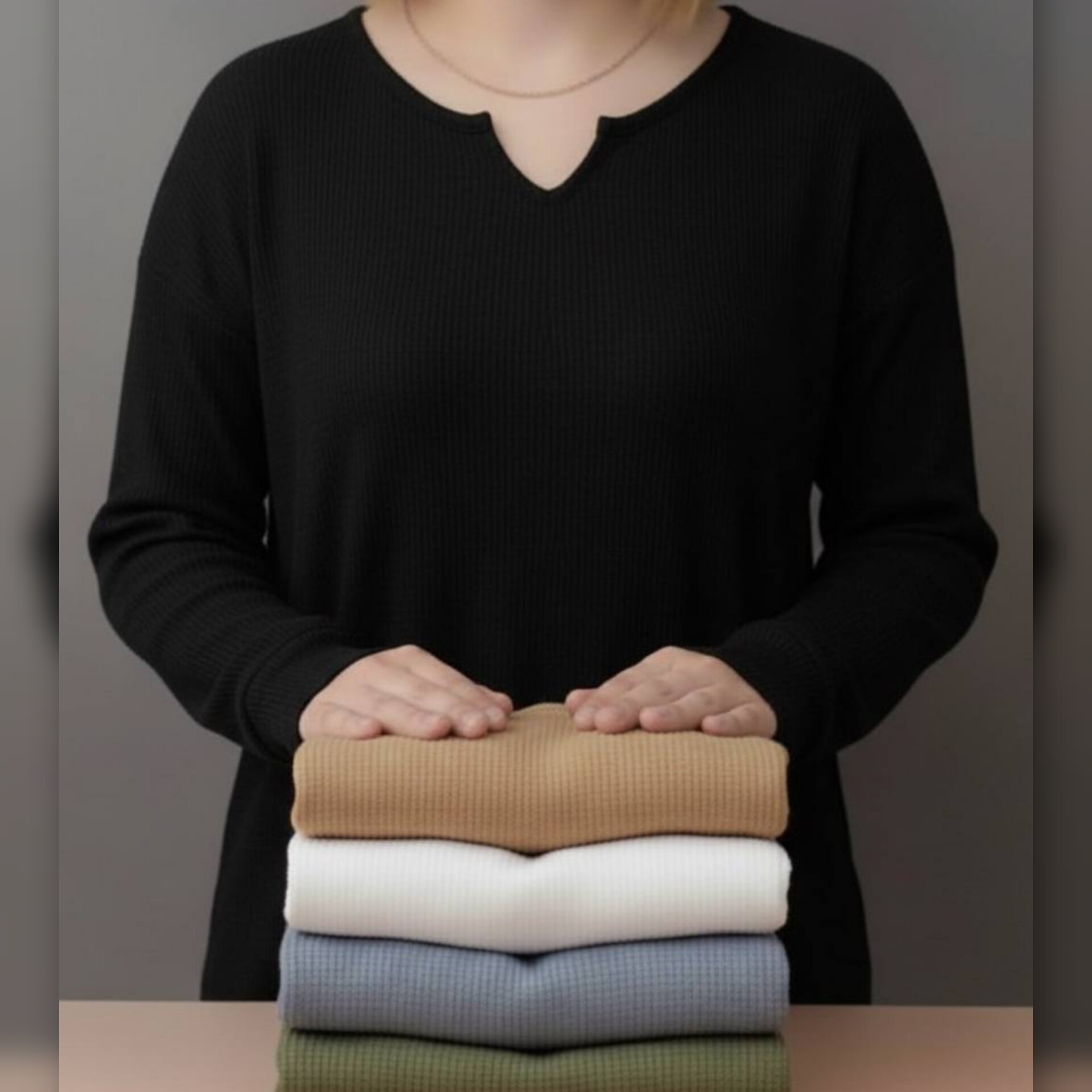 بلوز استین بلند یقه کوبایی عمده (پک 5 عددی)