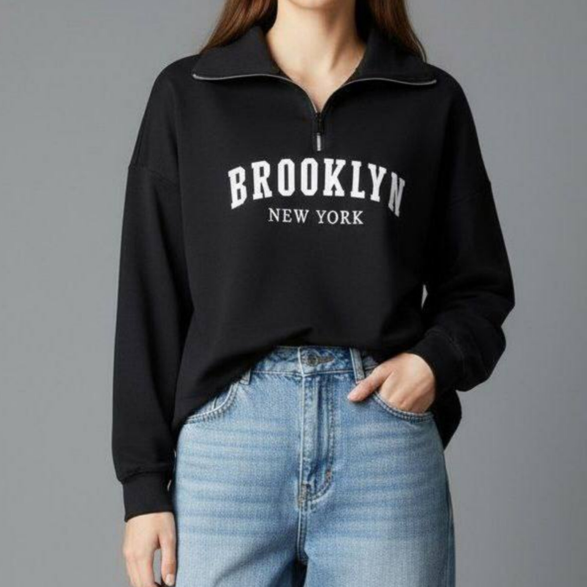 بلوز نیم زیپ یقه ۸ سانتی عمده (پک 6 عددی)