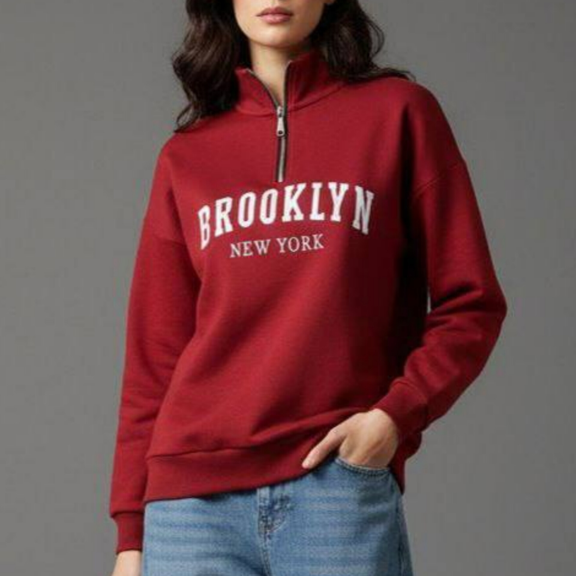 بلوز نیم زیپ یقه ۸ سانتی عمده (پک 6 عددی)