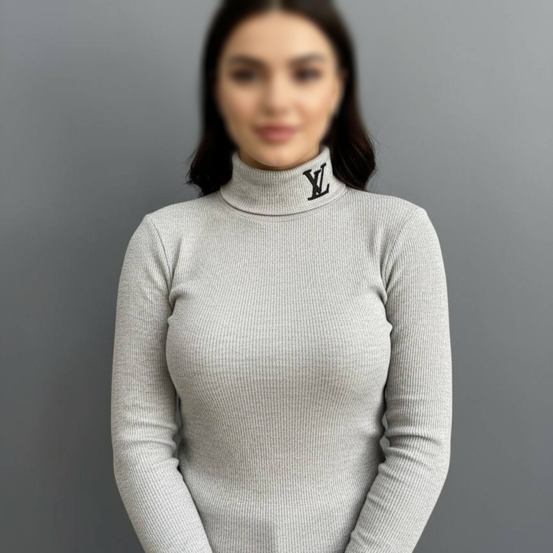 بلوز یقه اسکی گلدوزی LV عمده (پک 6 عددی)