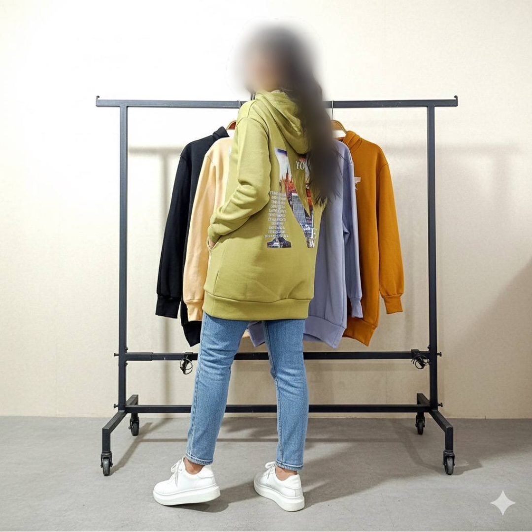 هودی قواره داره پشت چاپ عمده (پک 6 عددی)