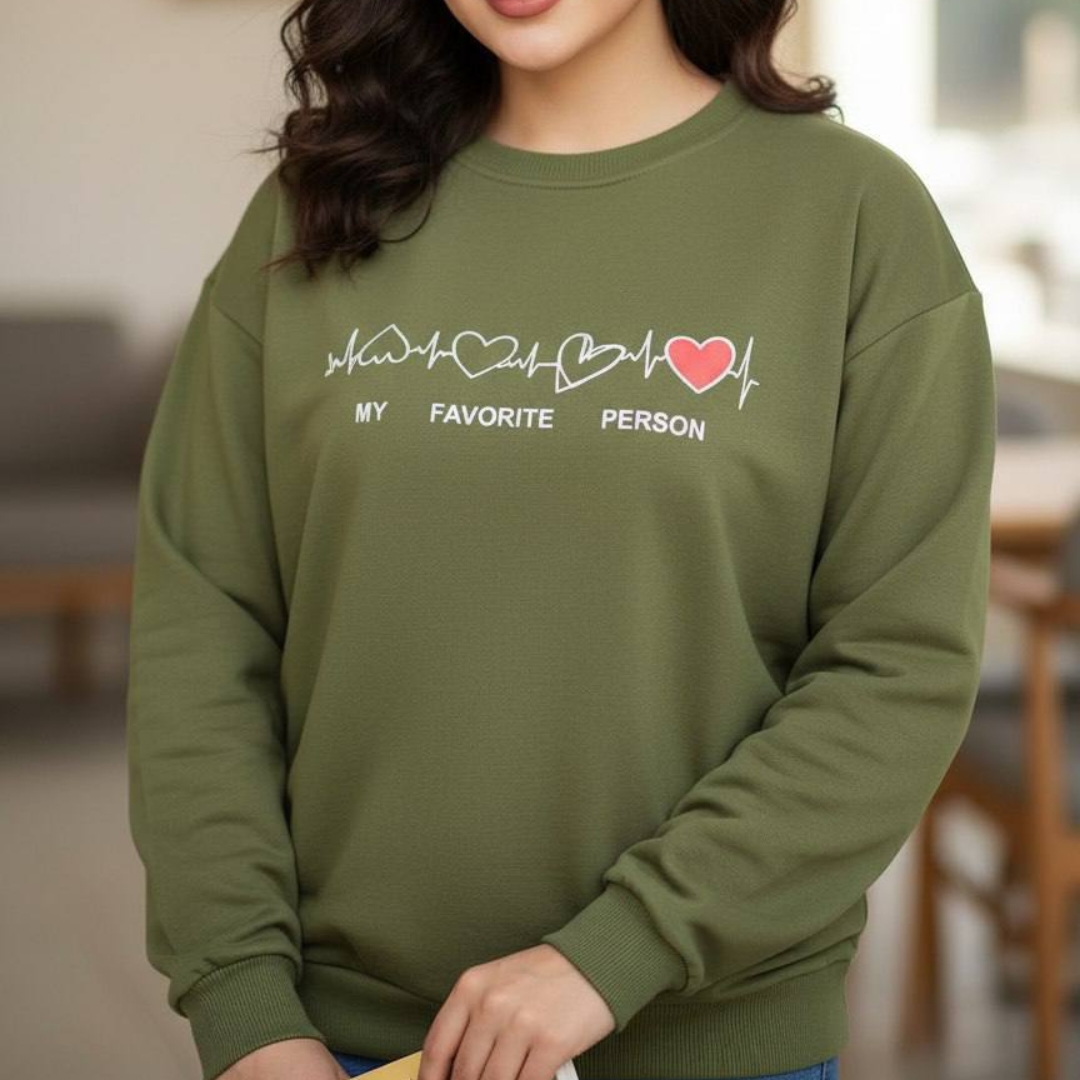 بلوز استین دار چاپ ضربان قلب عمده (پک 7 عددی)