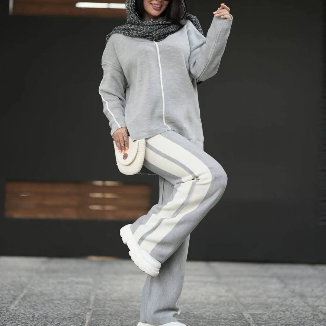 ست بلوز و شلوار بافت نواری عمده (پک 4 عددی)