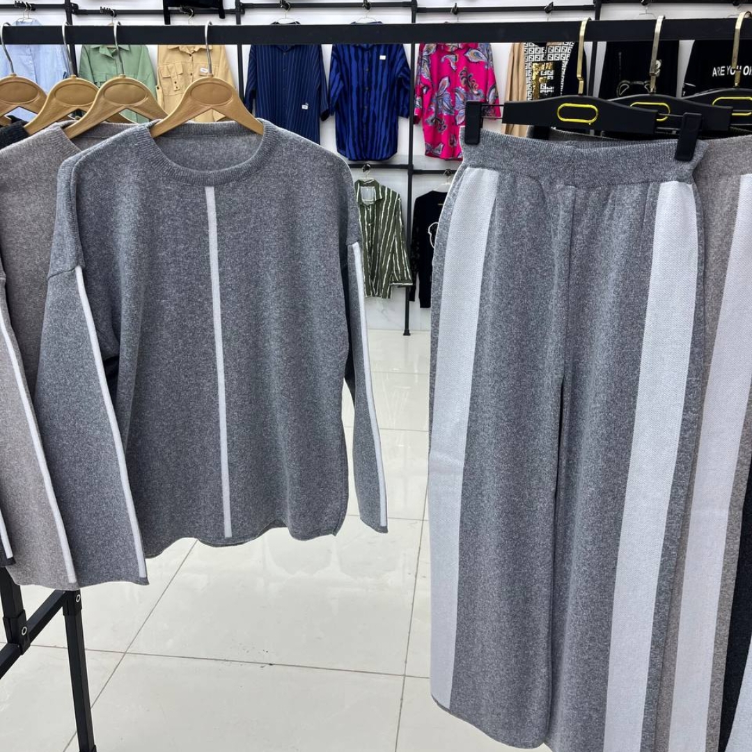 ست بلوز و شلوار بافت نواری عمده (پک 4 عددی)