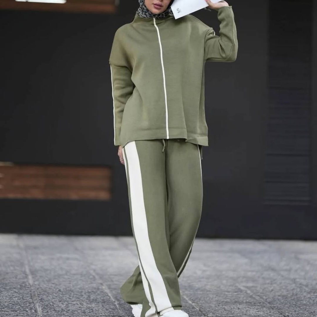 ست بلوز و شلوار بافت نواری عمده (پک 4 عددی)