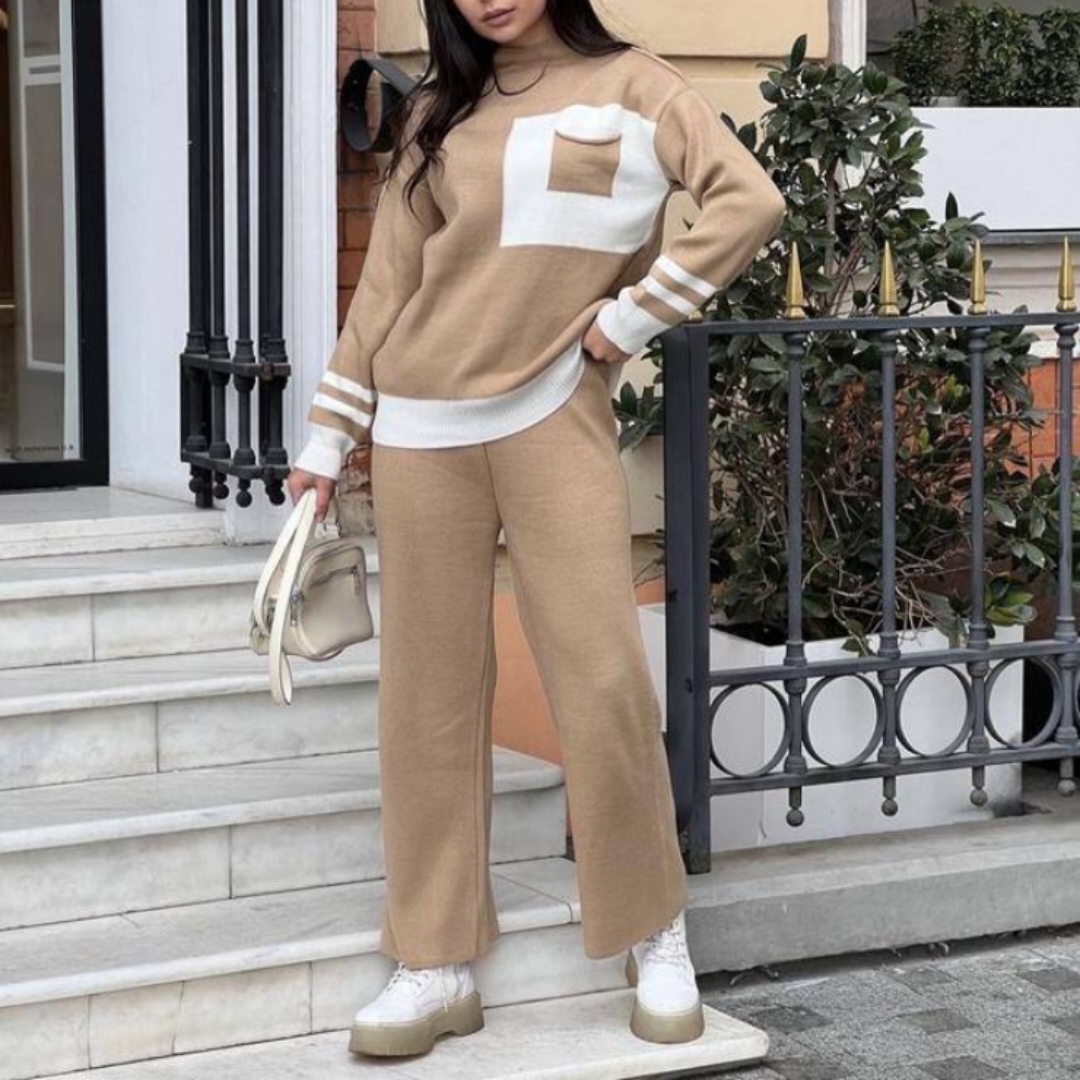 ست بلوز و شلوار بافت جیبدار عمده (پک 5 عددی)