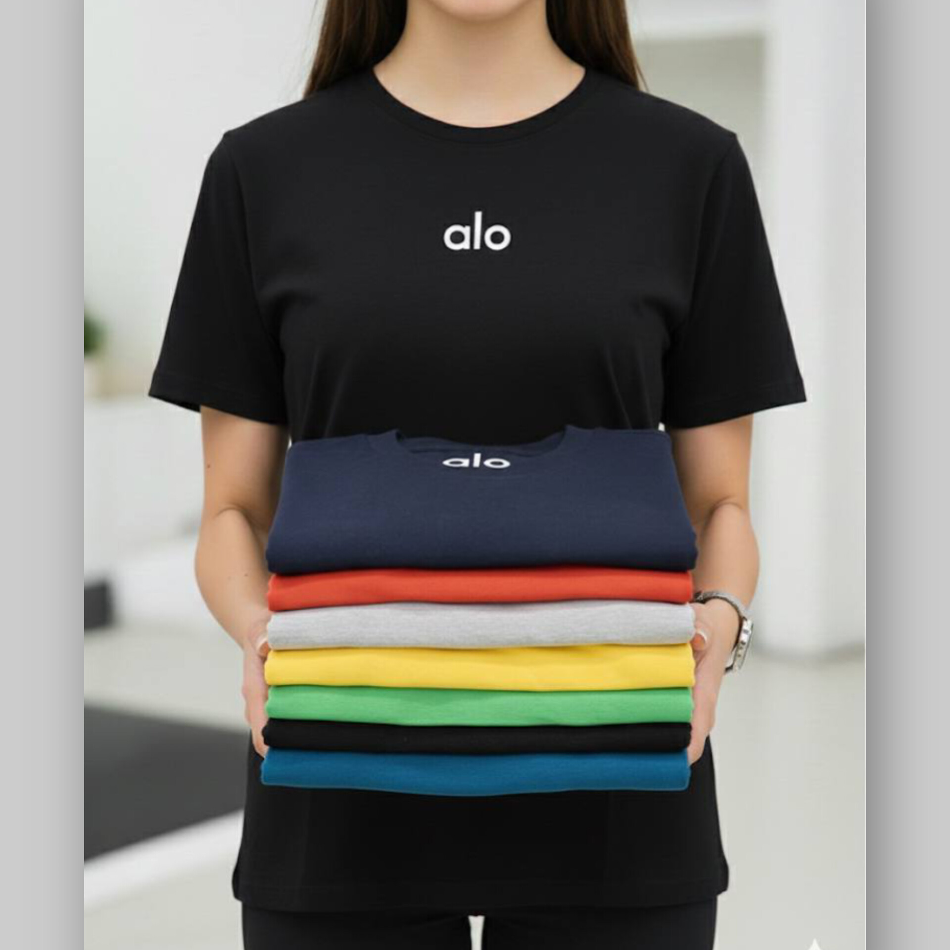 ️تیشرت باکسی چاپ alo عمده (پک 6 عددی)