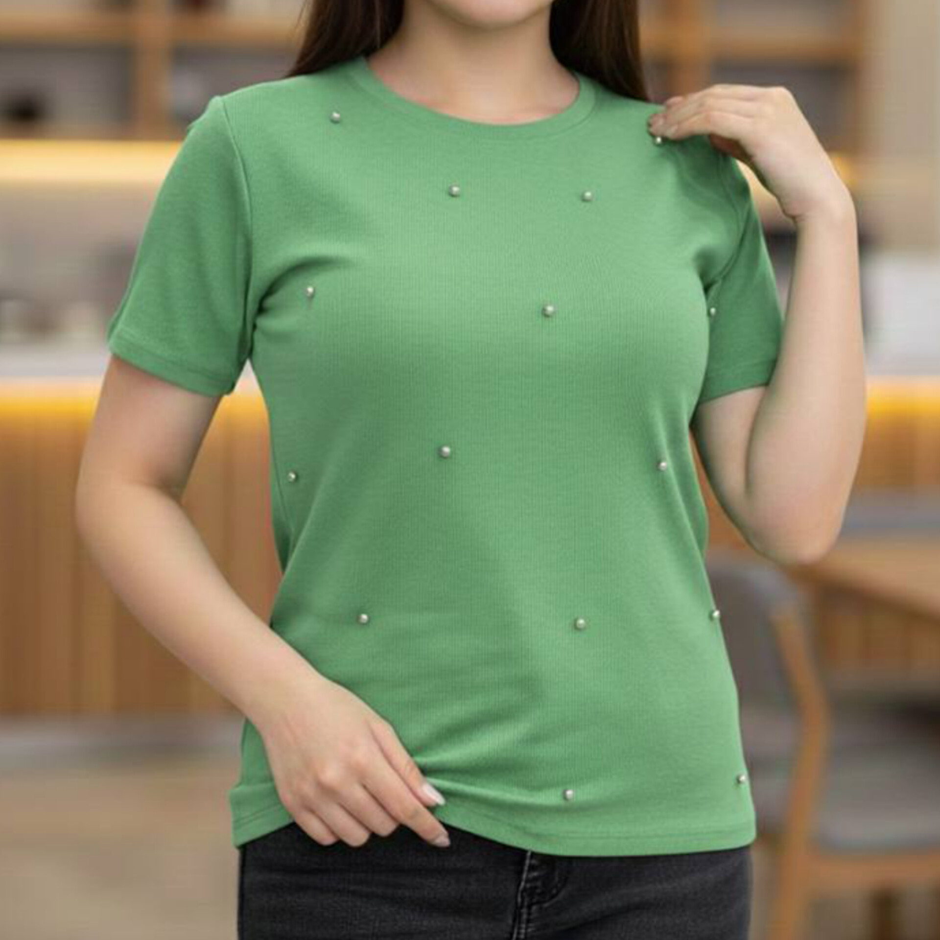 تیشرت بیسیک مرواریدی عمده (پک 5 عددی)