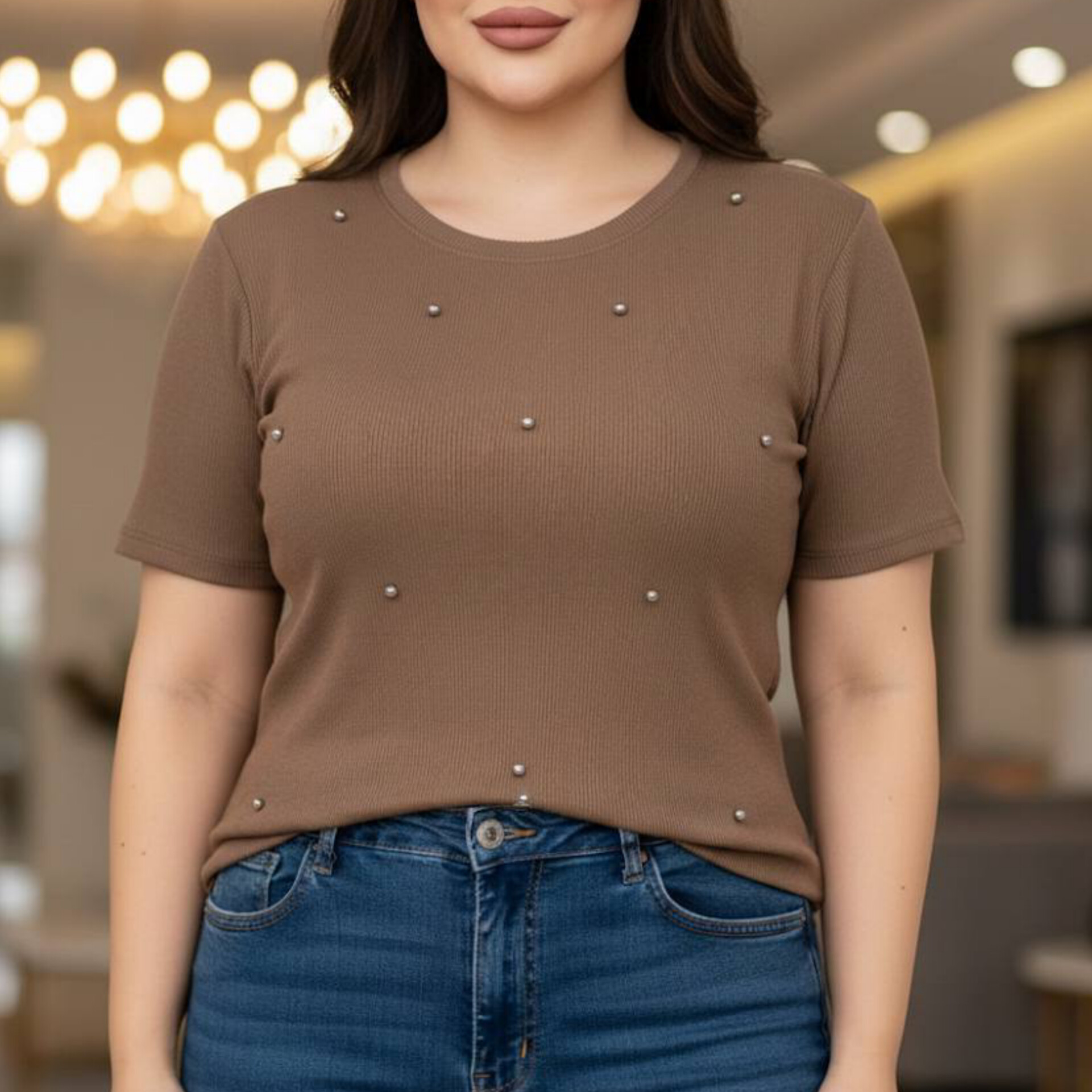 تیشرت بیسیک مرواریدی عمده (پک 5 عددی)