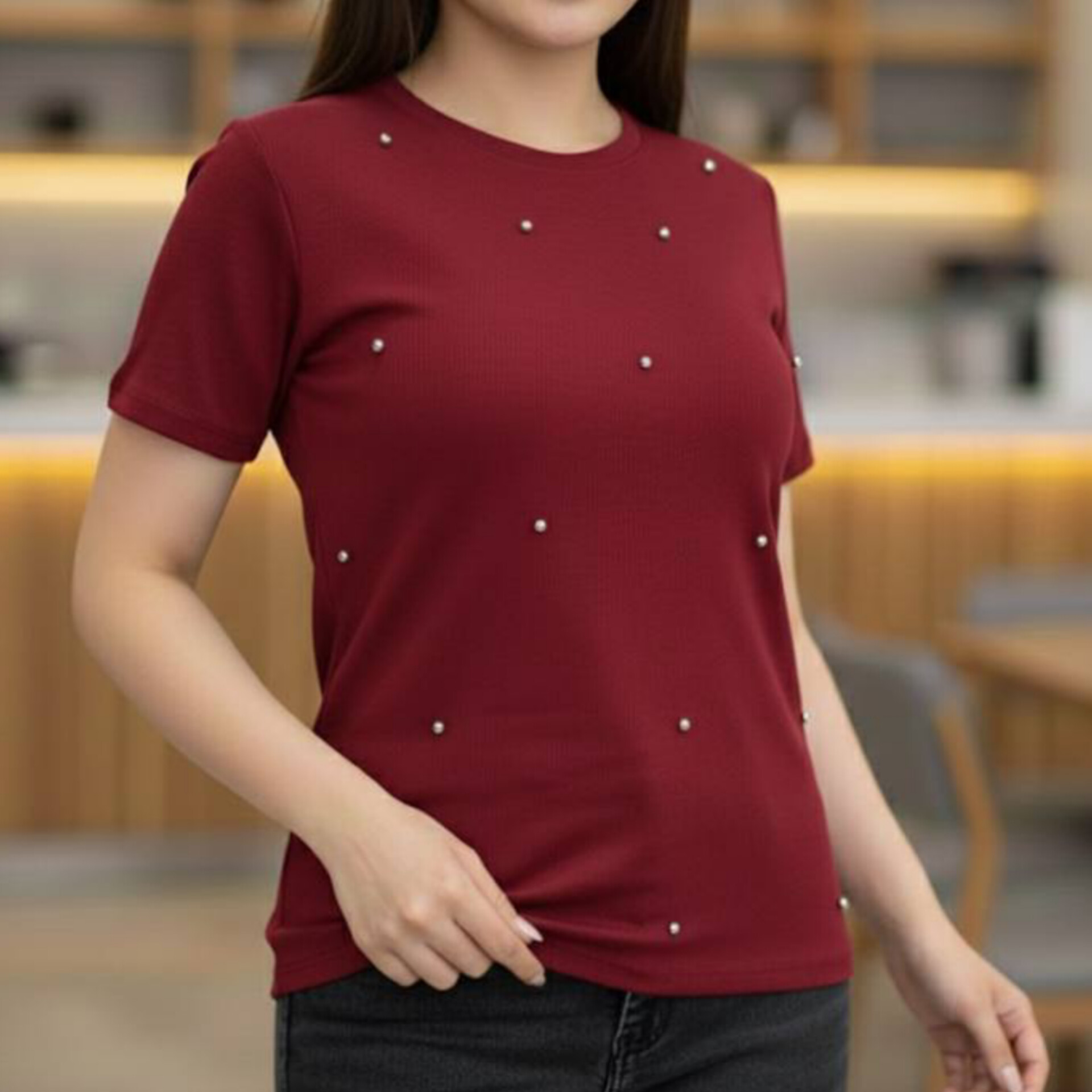 تیشرت بیسیک مرواریدی عمده (پک 5 عددی)