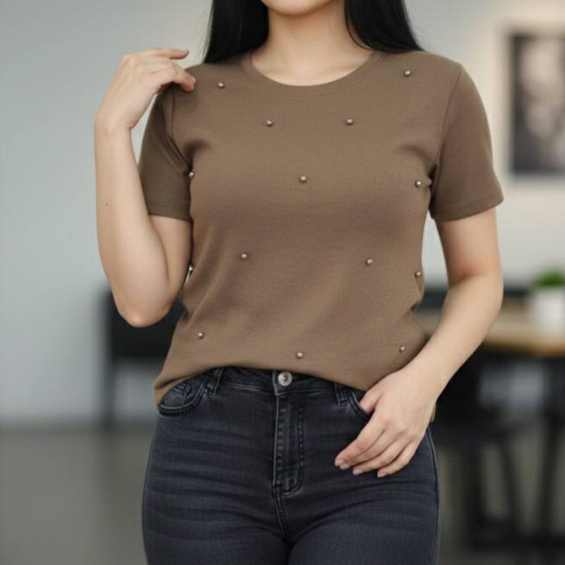 تیشرت بیسیک مرواریدی عمده (پک 5 عددی)