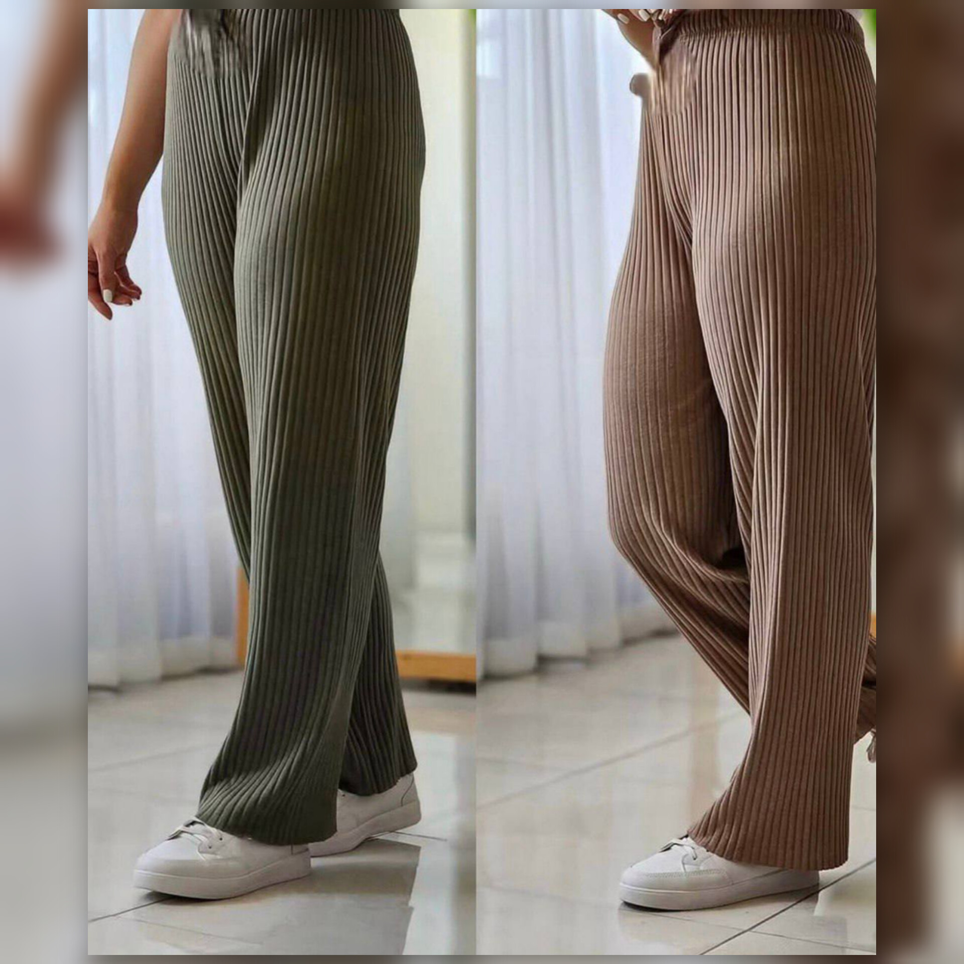 ️شلوار دامنی کمر کش ریلی عمده (پک 8 عددی)️