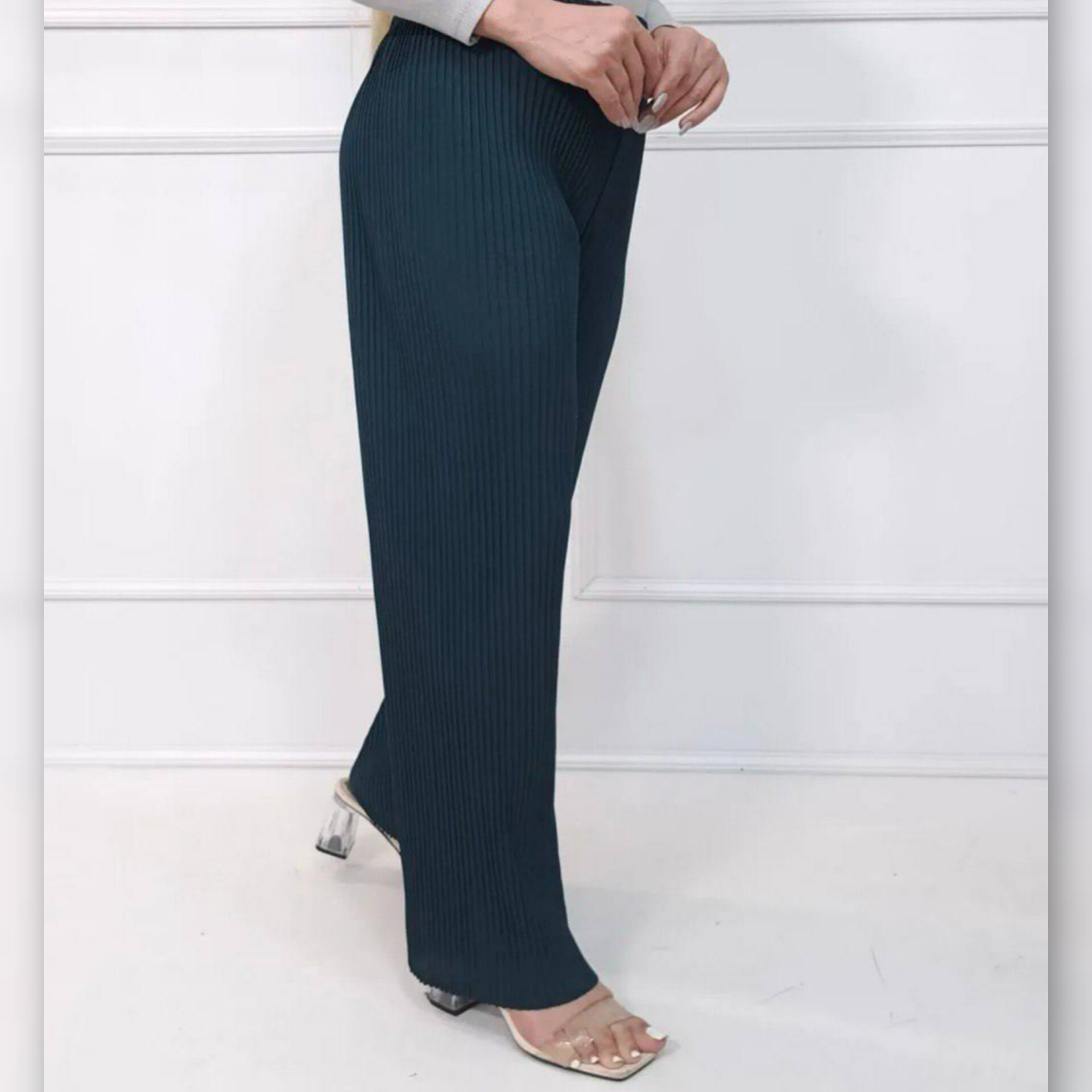 ️شلوار دامنی کمر کش ریلی عمده (پک 8 عددی)️