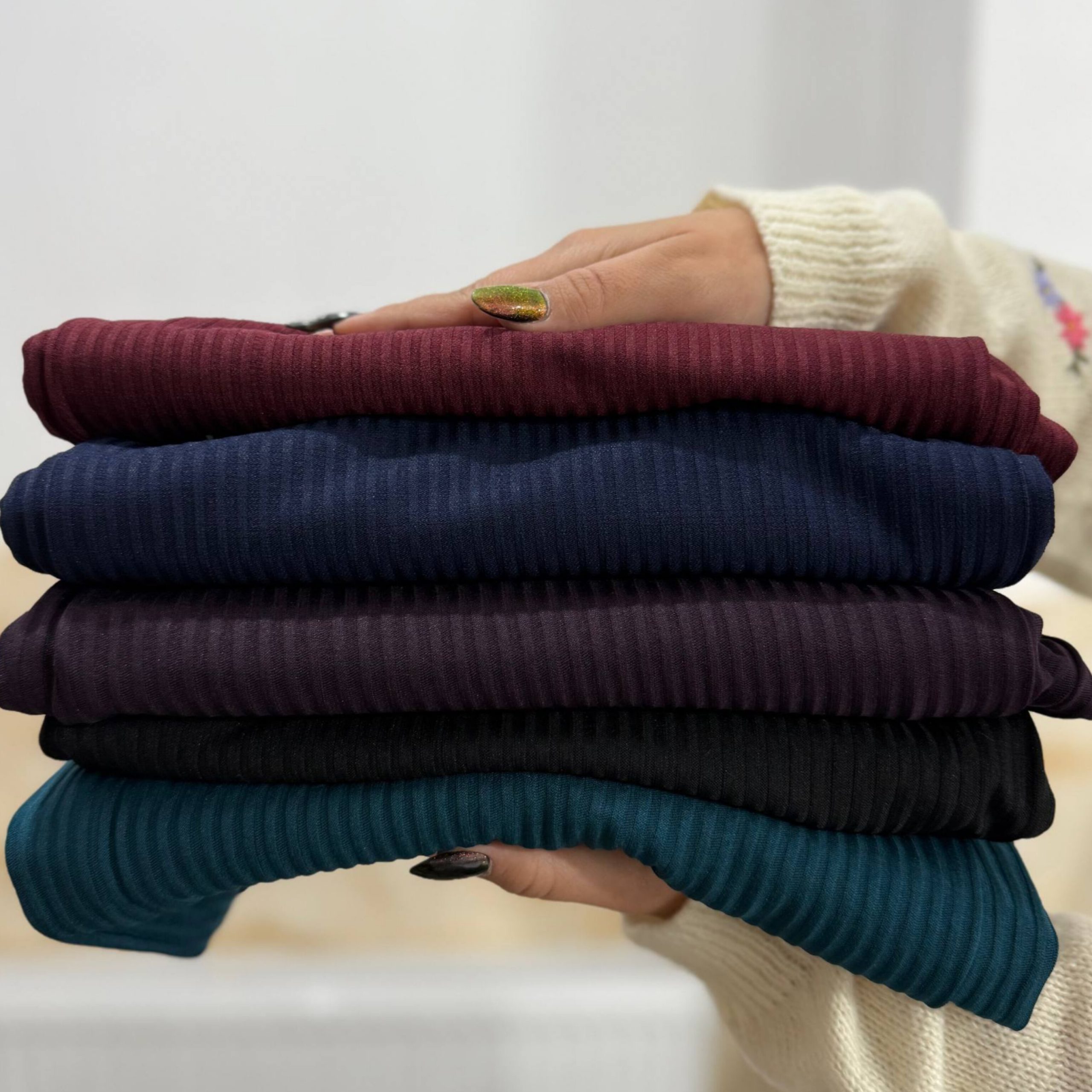 ️شلوار دامنی کمر کش ریلی عمده (پک 8 عددی)️