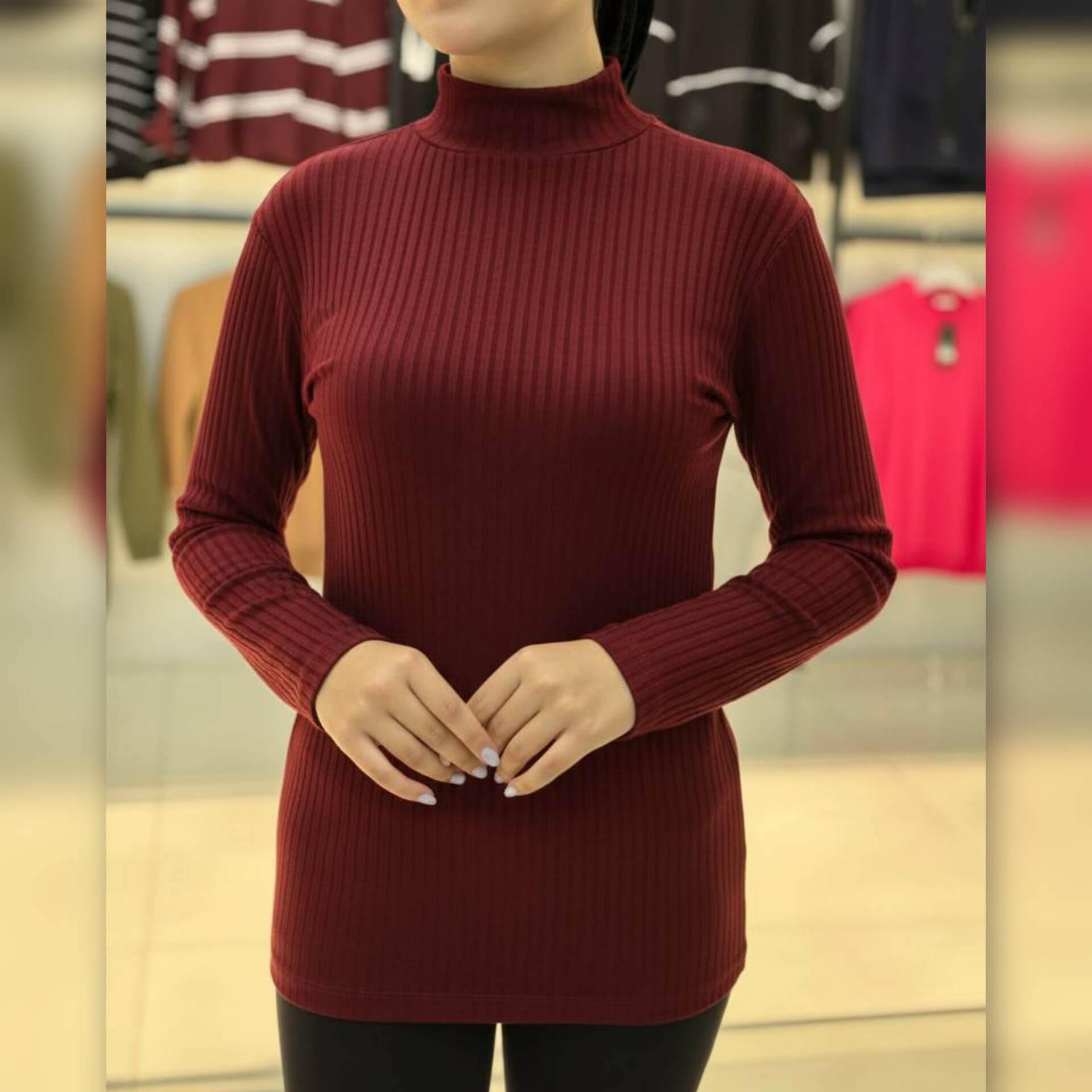 ️بلوز آستیندار یقه ۵ سانتیمتر عمده (پک 6 عددی)️