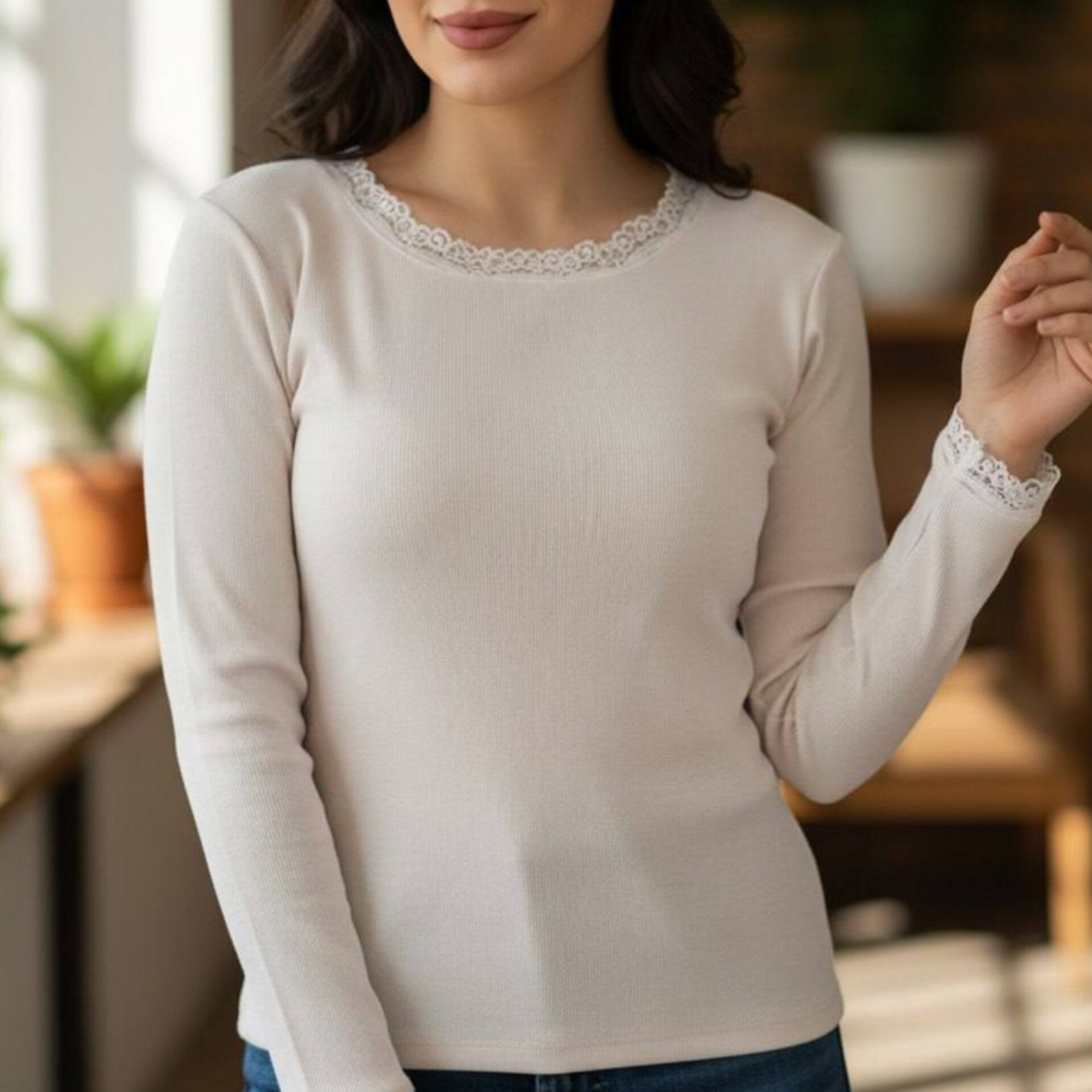 ️بلوز گیپور یقه استاده عمده (پک 6 عددی)️