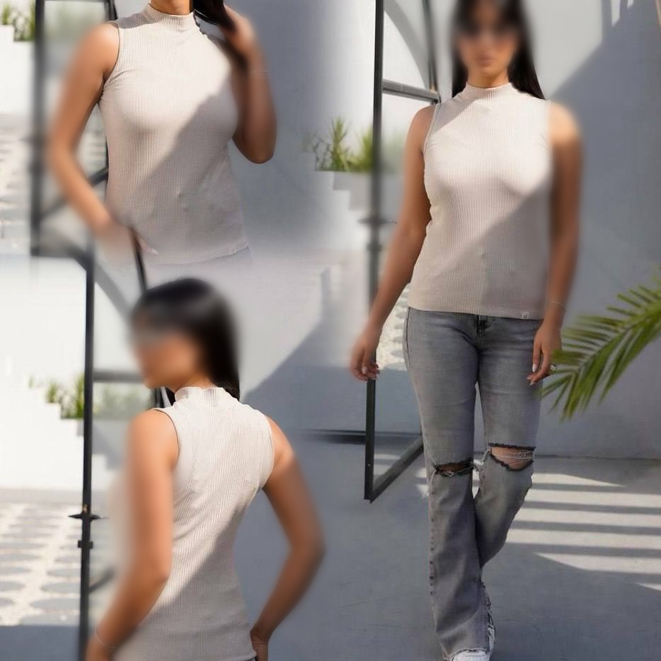 ️تاپ بیسیک یقه ۵ سانت عمده (پک 5 عددی)