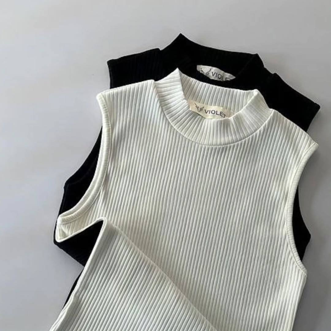 ️تاپ بیسیک یقه ۵ سانت عمده (پک 5 عددی)