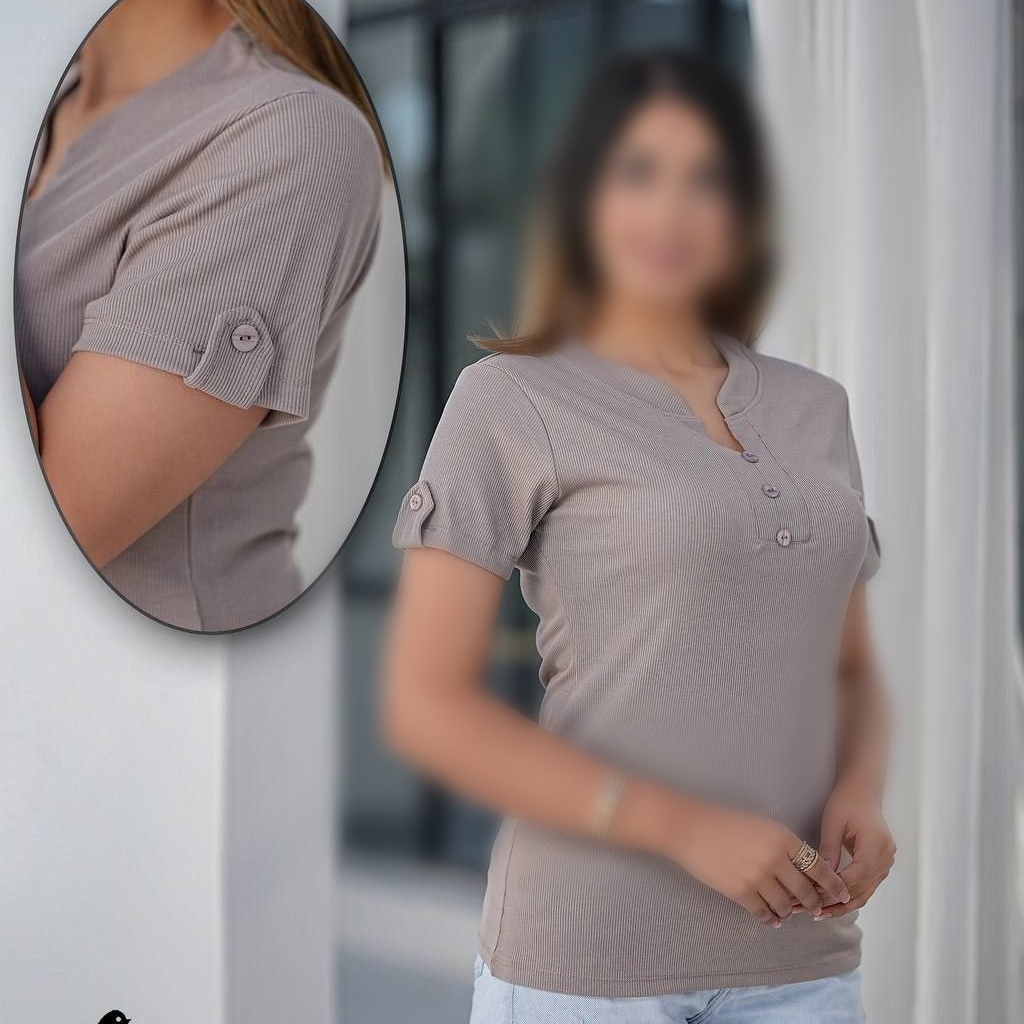 تیشرت 3دکمه ای عمده (پک 6 عددی)