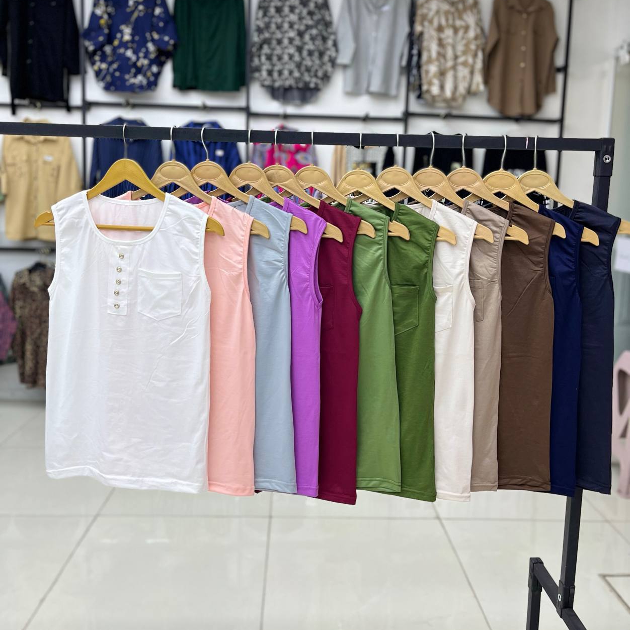 تاپ تک جیب جلو دکمه عمده (پک 6 عددی)