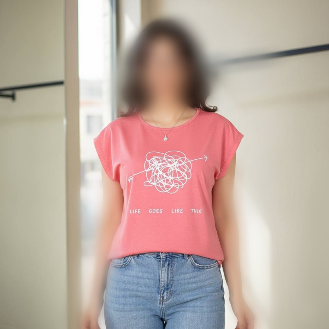 ️تیشرت استین سرخود چاپ لایف عمده (پک 6 عددی)