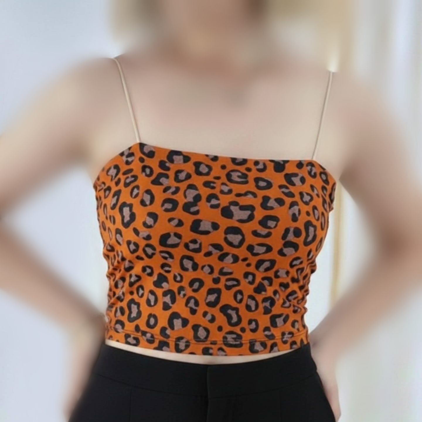 ️کراپ بند کفشی پلنگی عمده (پک 6 عددی)️