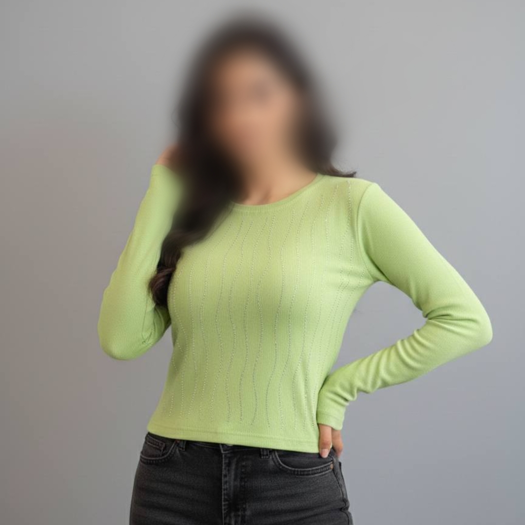 ️نیمتنه نگینی استین فینگری عمده (پک 5 عددی)️