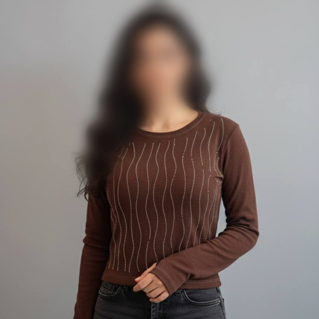 ️نیمتنه نگینی استین فینگری عمده (پک 5 عددی)️