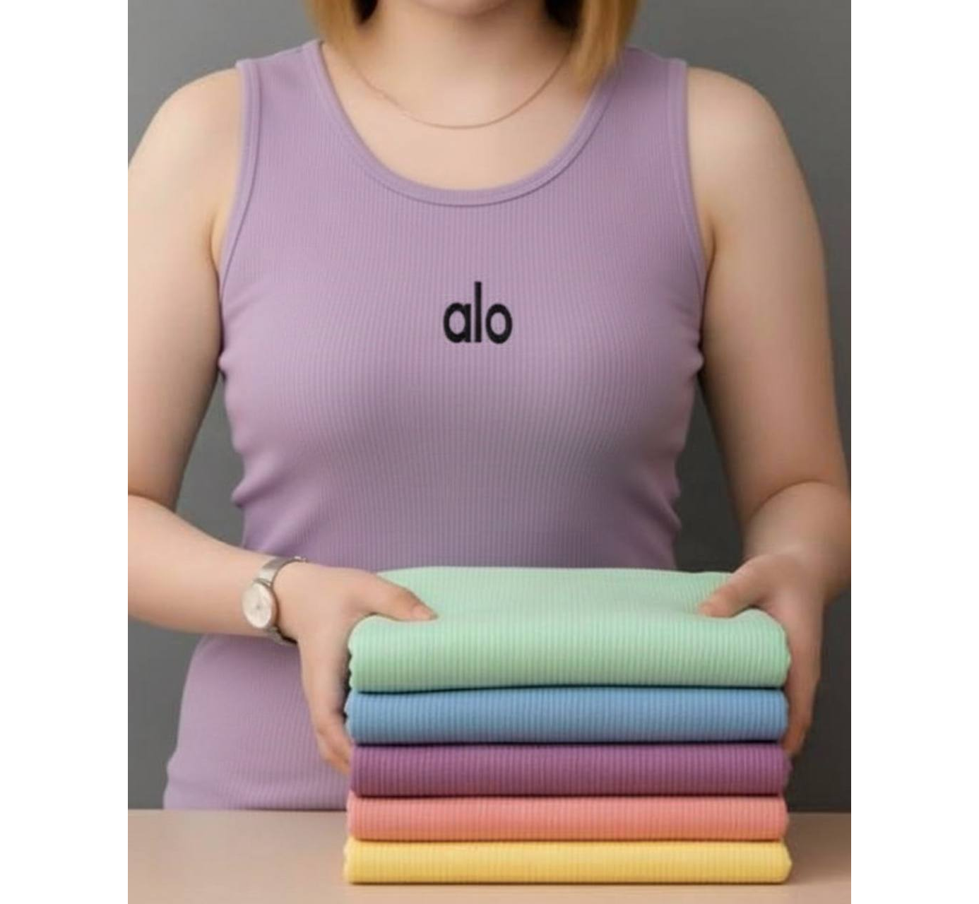 کراپ زنانه بیسیک چاپ alo عمده (پک 6 عددی)