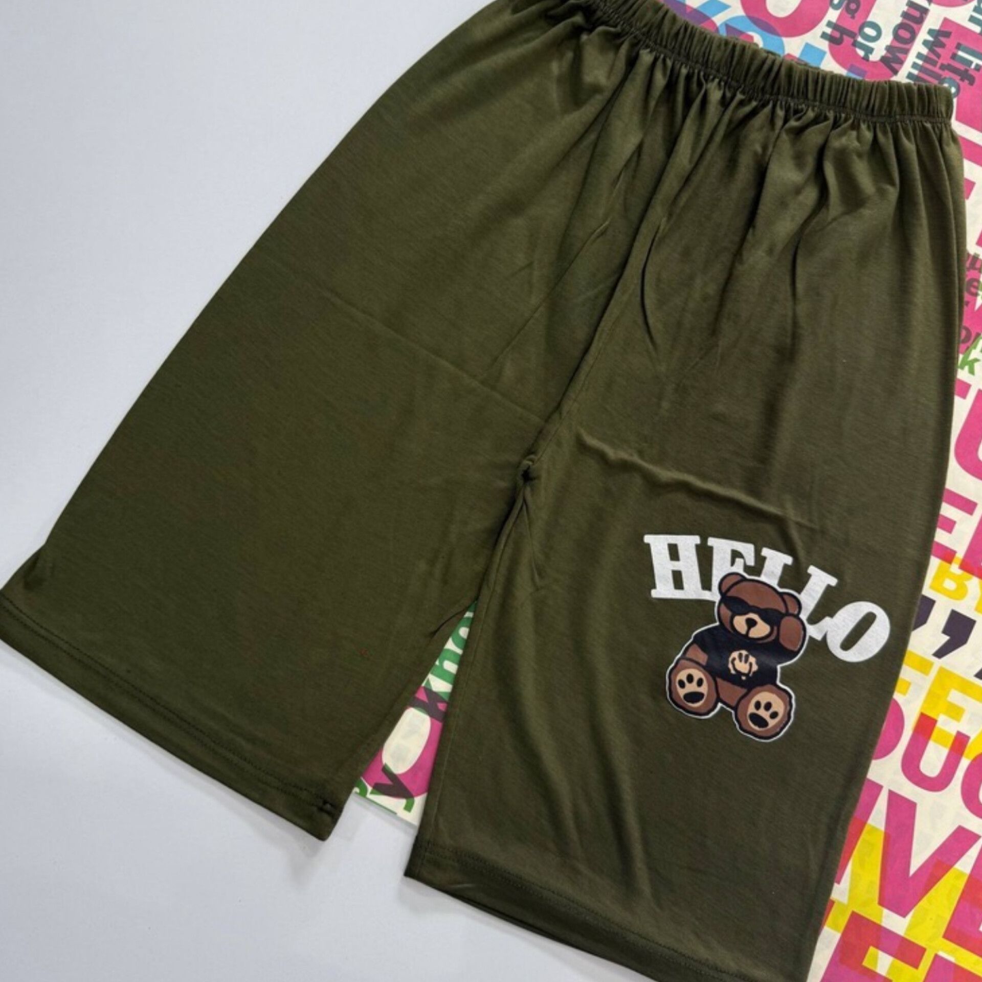 شلوارک کمر کش چاپ خرس عمده (پک 6 عددی)