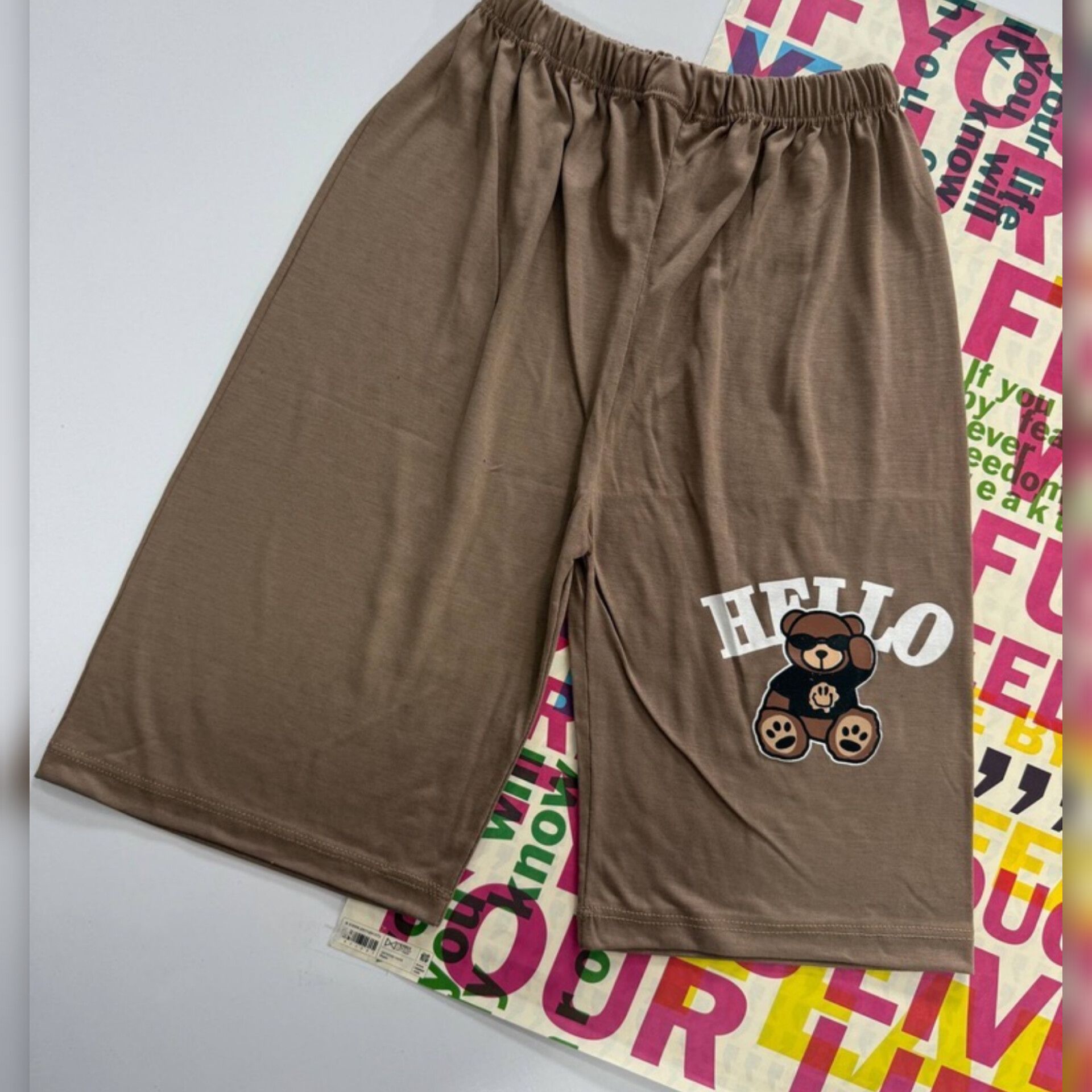 شلوارک کمر کش چاپ خرس عمده (پک 6 عددی)