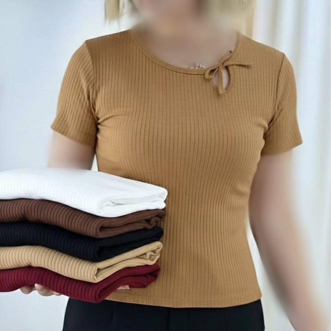 تیشرت نیم استین گره ای عمده (پک 6 عددی)