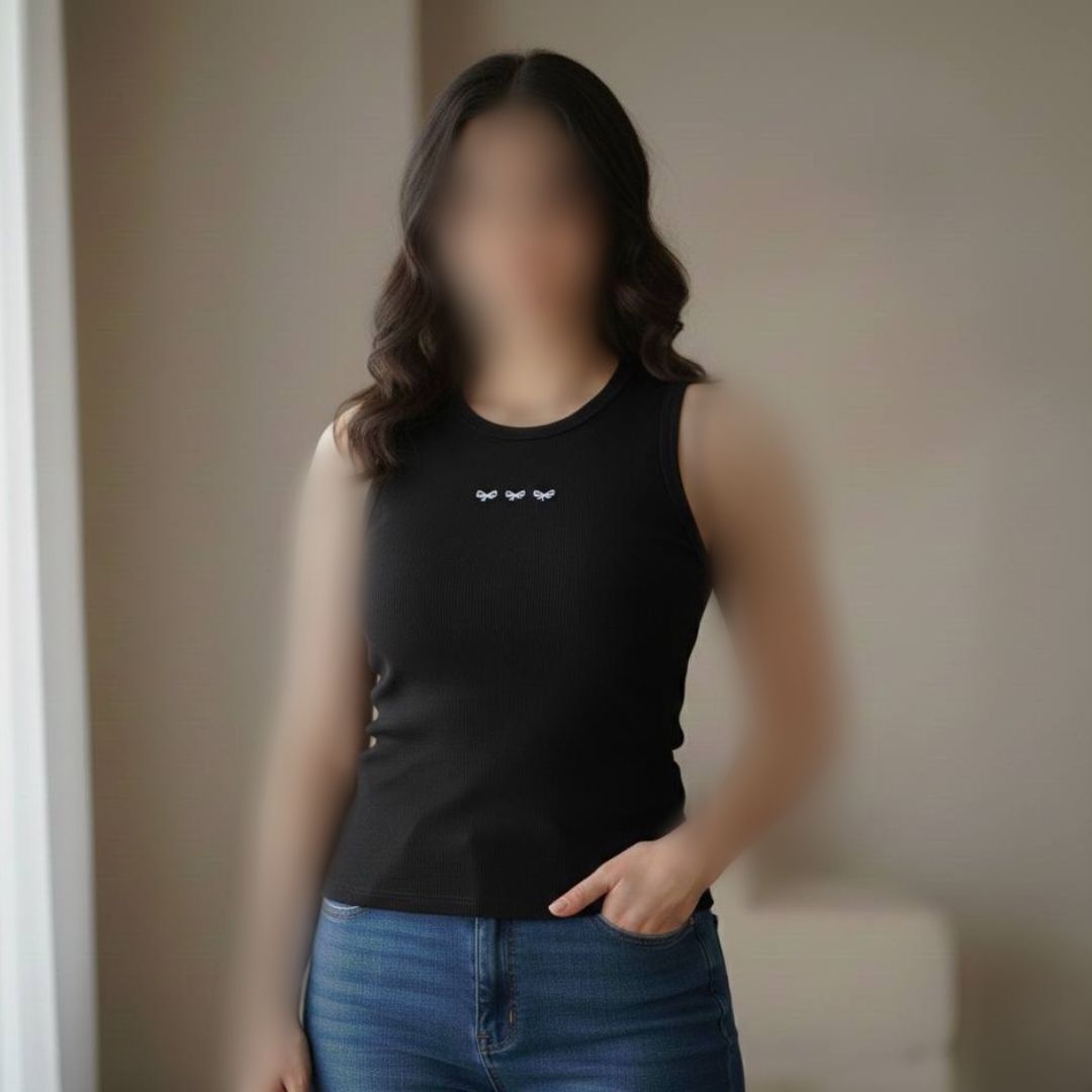 کراپ تاپ حلقه ای چاپ پاپیون عمده (پک 12 عددی)